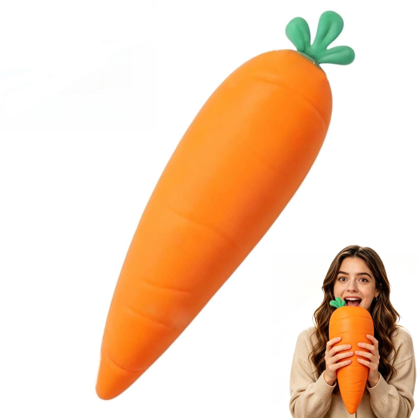 13in Giant Carrot Squishy, Jumbo Big Cute Realistic Carrot Stress Ball Slow Rising Stress Cute Fruit Squeeze for Anxiety Stress Party Favors