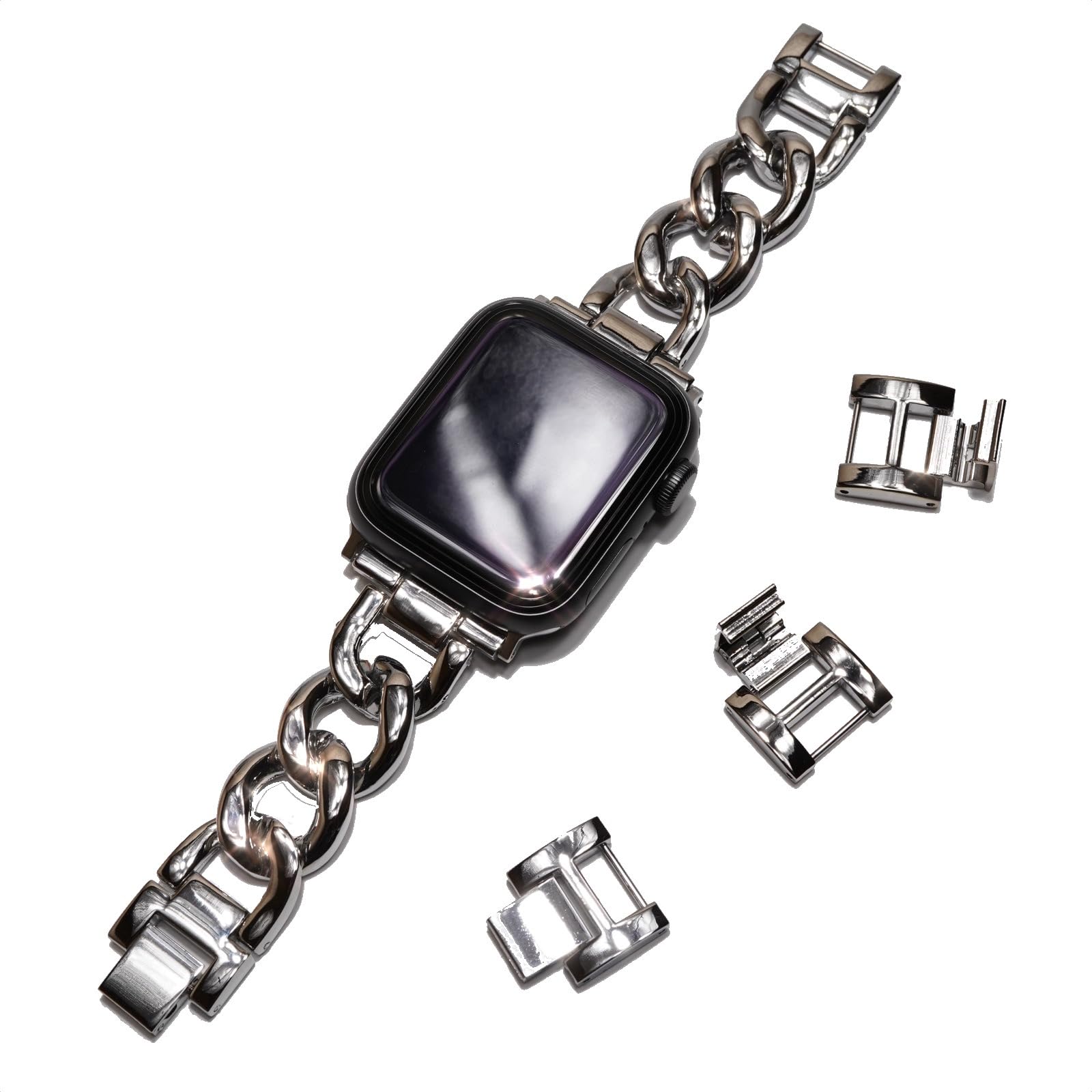 AppleWatch7 45mm Royce &Rolandベルト Amazon.co.jp: Royce&Roland Apple watch チェーン & レザー