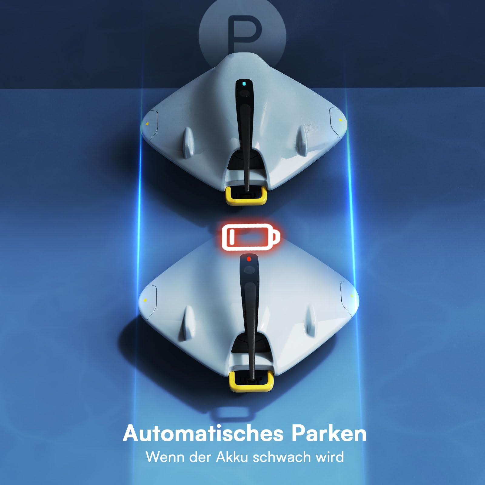 PoolMr Poolroboter Kabellos Poolsauger Akku 40W Power & 90 Min Laufzeit - Saugroboter Pool Mit Doppelfiltersystem & Hindernis-Überwindung für Ebene Pools Bis 149 ㎡ Reinigt Effektiv Blätter & Schlamm