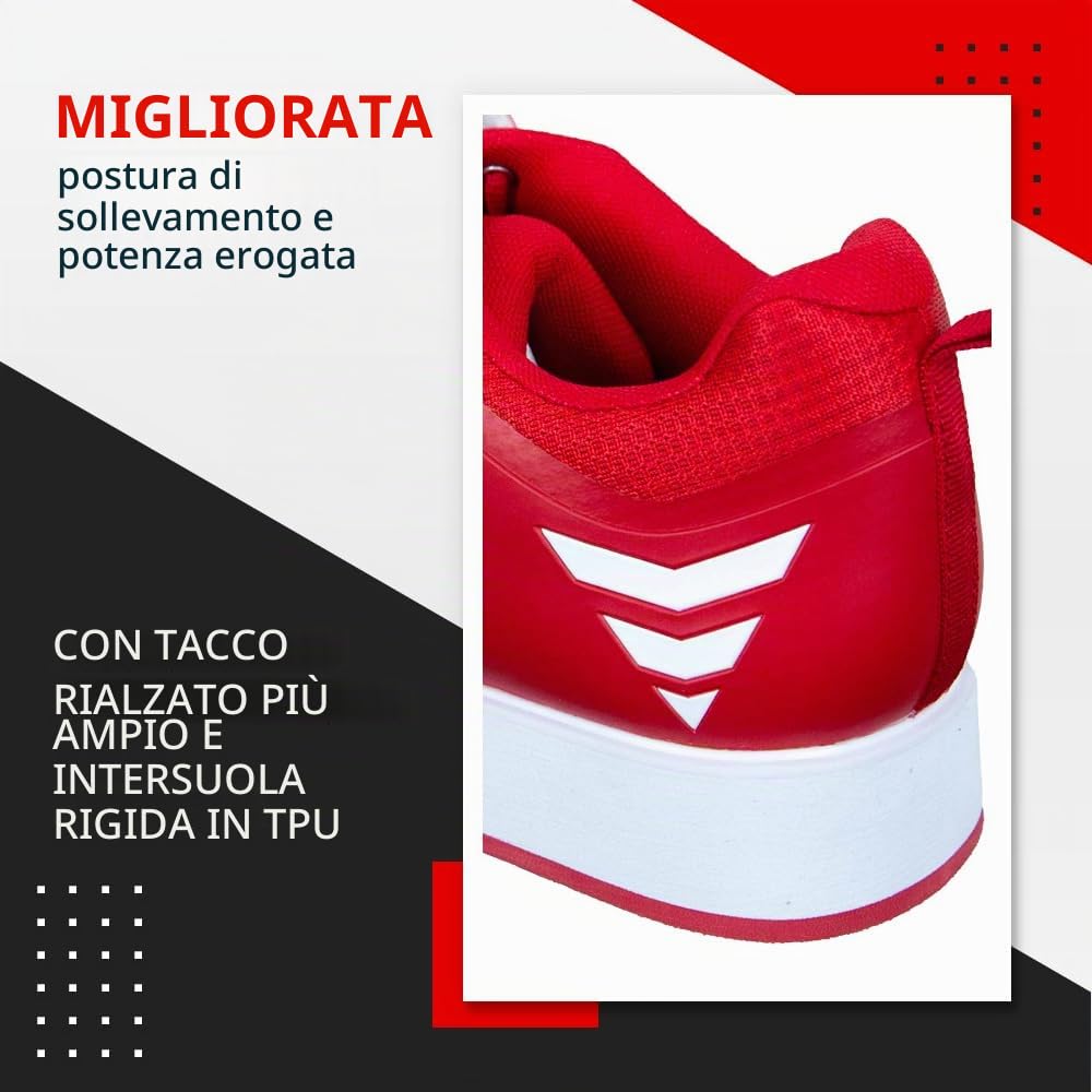 Nordcore Scarpe Sollevamento Pesi, Scarpe per Squat e Esercizi con Pesi Palestra, Calzature Olimpiche Powerlifting con Cinturino, Crossfit, Tacco 3,2cm