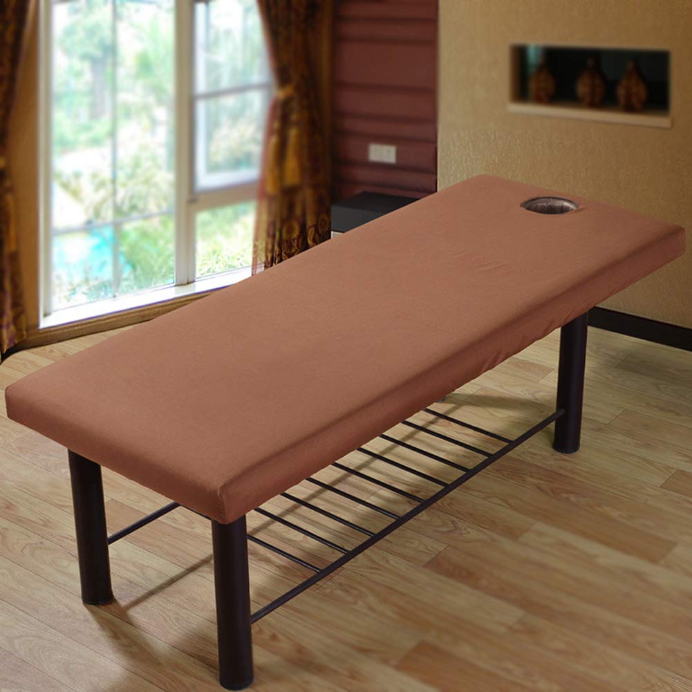 2 x Massageliege-Laken mit Gesichtsloch, elastisches Spannbetttuch für universelles Schönheitsbett, Couchbezug, atmungsaktiv, weich, für Spa, Schönheits- und Gesichtssalon