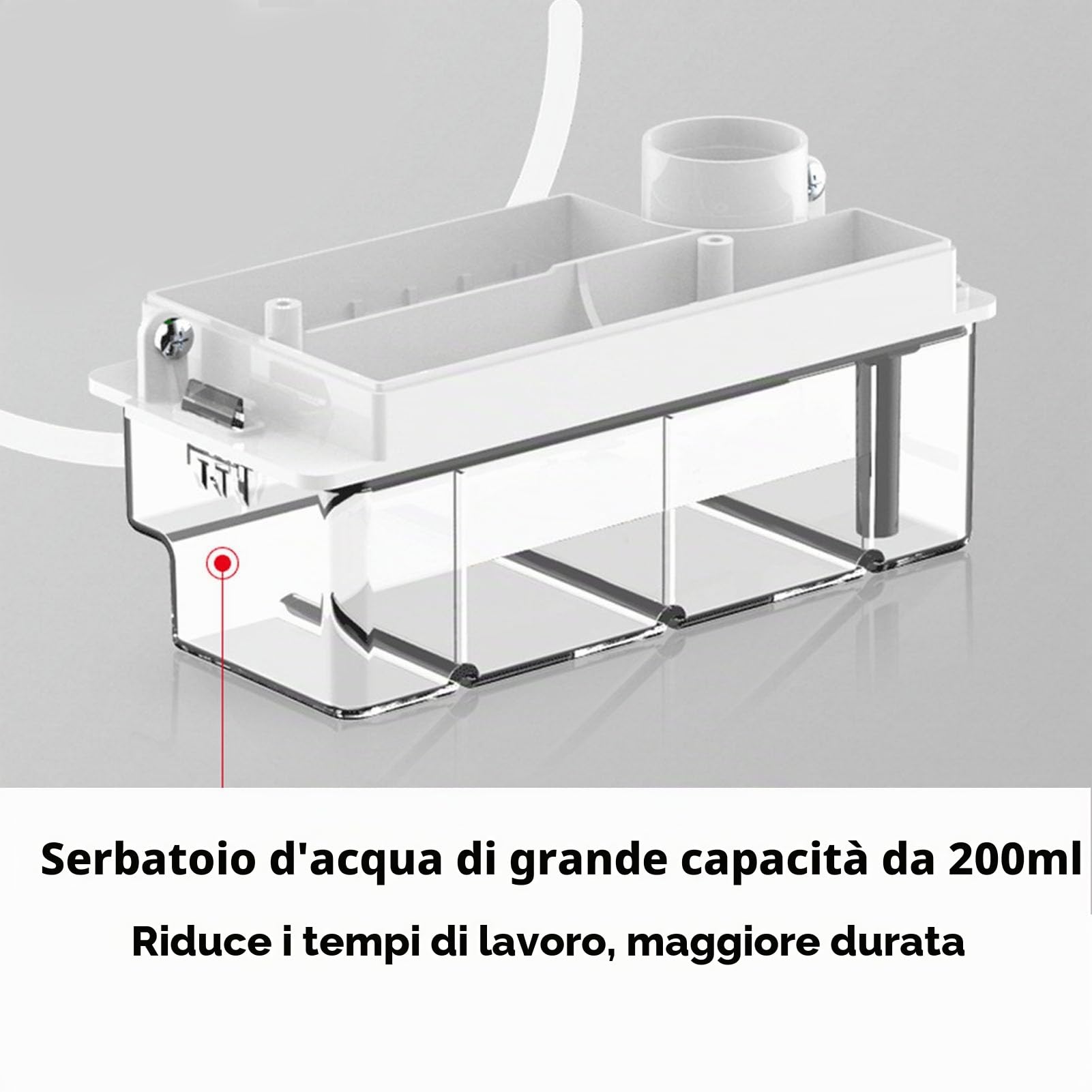 Pompa di scarico automatica silenziosa, montaggio a parete, aria condizionata, pompa di rimozione della condensa, 24 l/h, capacità 200 ml, altezza di sollevamento 12 metri
