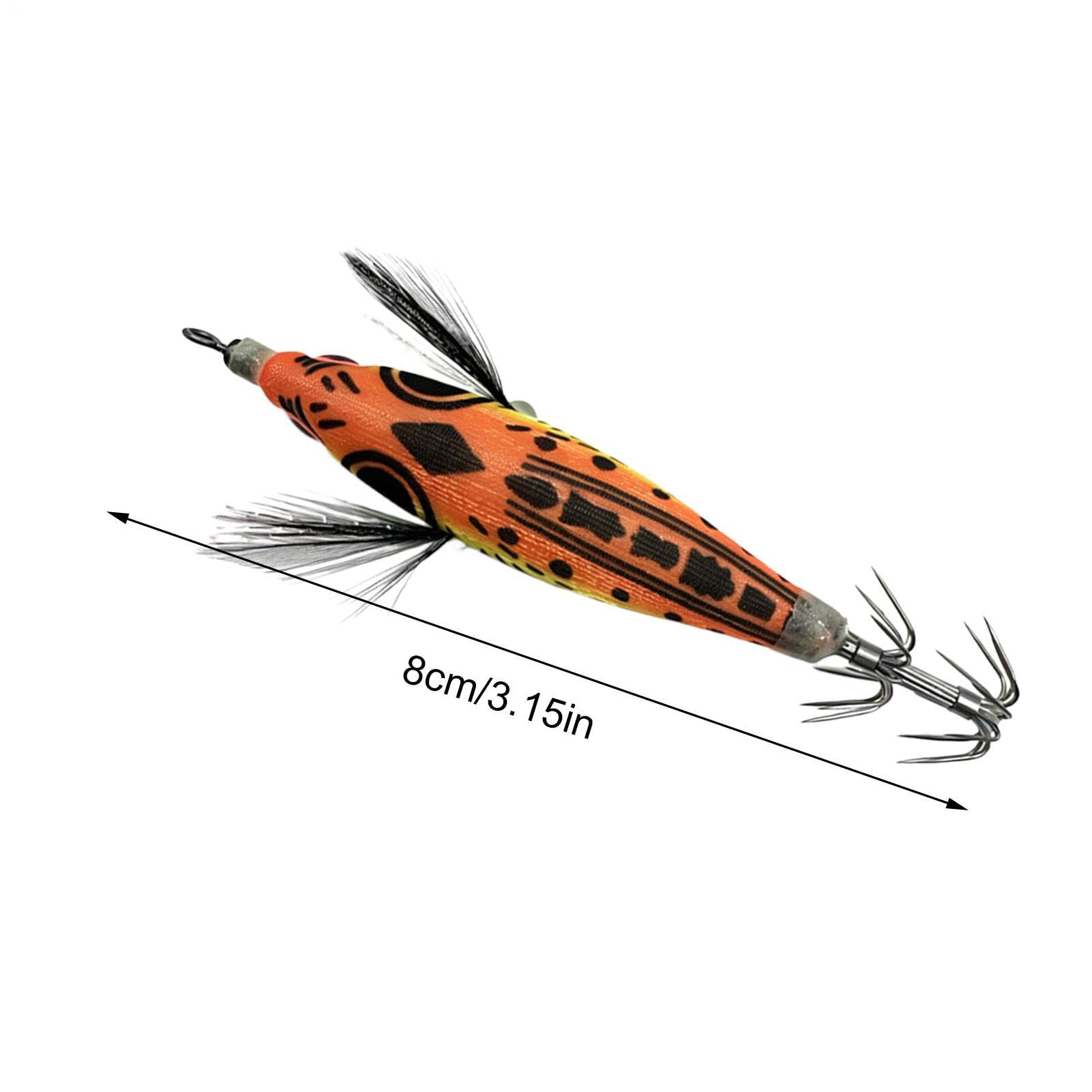 Turlotte per calamari acqua salata | Con amo Pancia Rotonda Realistica E Luminescente,Esche Calamari Pesca In Mare,Per La Pesca Del Bar, Trota, Polpo, Ruscello, Lago, Fiume, Serbatoio, Lon