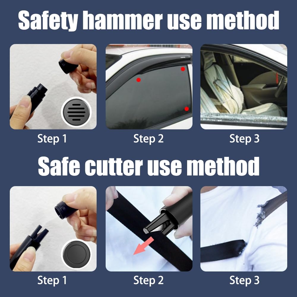 Marteau Sécurité 2 En 1 Marteau De Secours - Brise-vitre Et Coupe-ceinture 2 En 1 | Pour Voiture Safe Pro X