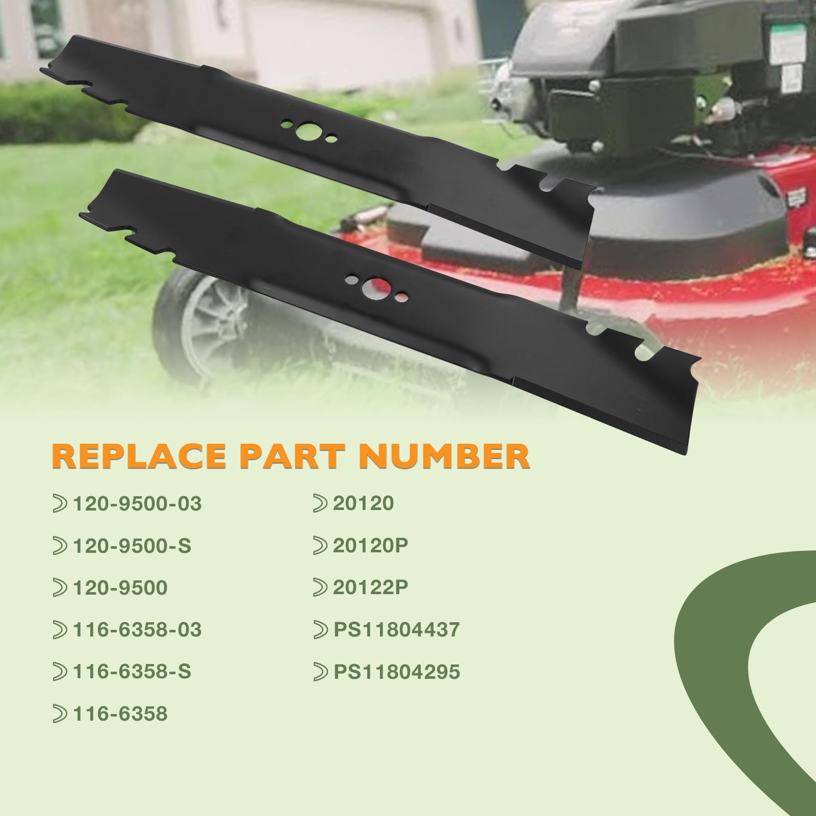 HQPASFY Cuchillas de mantillo 120-9500-03 compatibles con cortadoras de césped Toro Ex Mark de 30 pulgadas, cuchillas de cortacésped 116-6358-03 aptas para Toro 20200 22205TE, Ex Mark ECKA30, repuesto