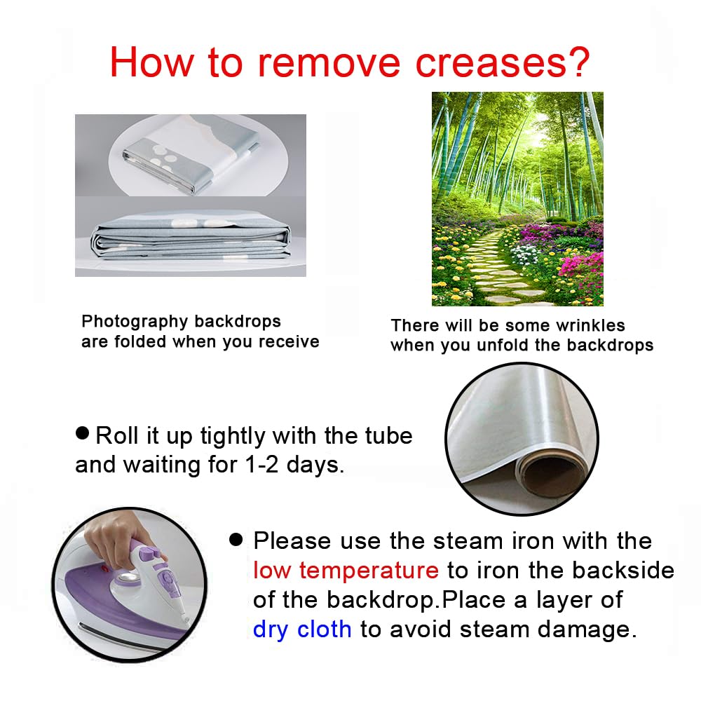 VIDMOT Bamboo Forest Background 5x7ft Spring Flower Garden Background for Portrait Artistic Photo Shooting Natural Park Country Nature Stone Path Backdrop Photography Studio Set Props BJXPVV705