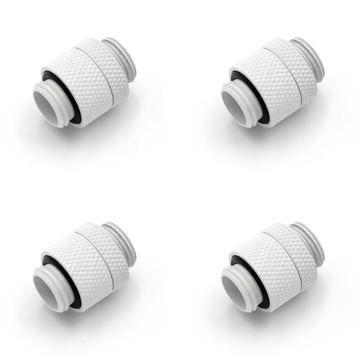 Lot De 4 Adaptateurs G1/4 90° Rotatifs - Pour Refroidissement à Eau PC - Laiton Nickelé, Joints Silicone - Noir