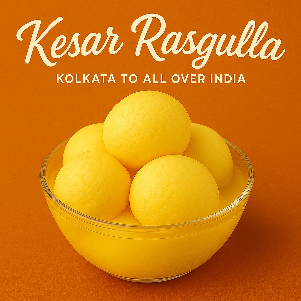 BANGLARMISTI Kesar Rasgulla | Famous Sweet of Kolkata, Saffron Flavoured Roshogolla, Soft and Delicious, Delivered All Over India, 8pcs Pack 3