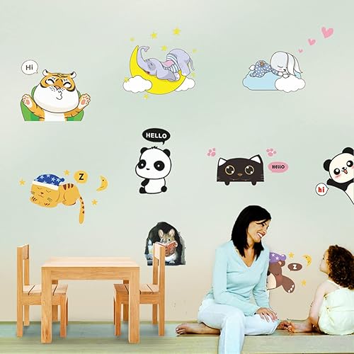 Miniatura 4 de DEKOSH Calcomanías de pared para sala de estar  Juego de 10 calcomanías de pared lindas y coloridas para dormitorio, sala de juegos de niños y
