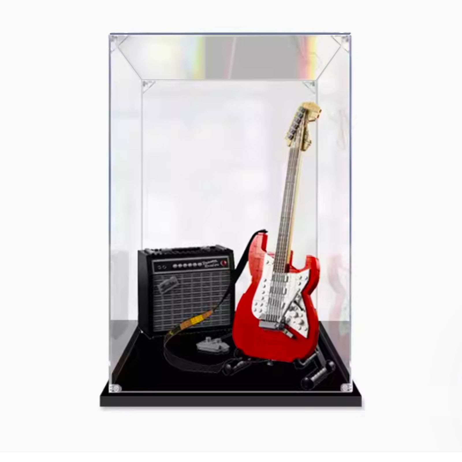 Display Case for (Fender Stratocaster Guitar 21329) Model - Showcase compatible with Le-go 21329(Only Display Case, No Model Set) (Basic model (2mm))