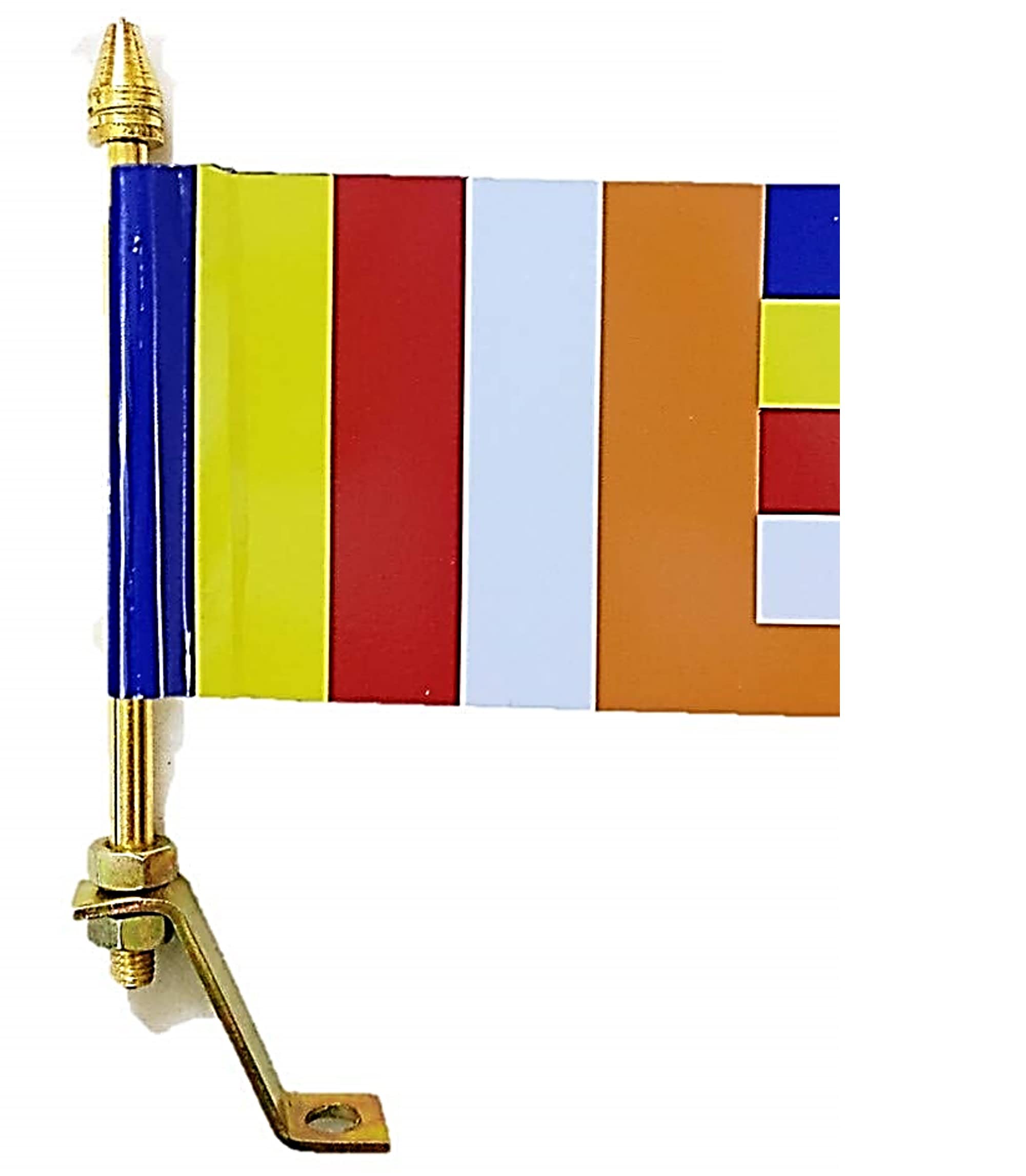 Selling Uniqness UNIq Aluminium Buddha Tibetian Buddhist Car Flag with Golden Metal Rod with Double Side Printed-image-49