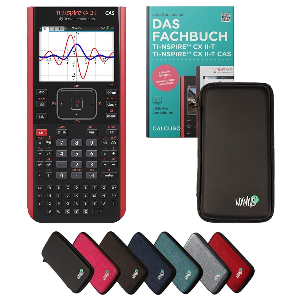 CALCUSO Standardpaket Schwarz mit Grafikrechner TI Nspire CX II-T CAS