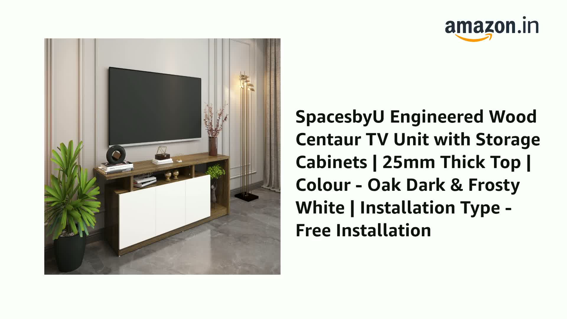 spacesbyU Engineered Wood Centaur TV Unit with Storage Cabinets