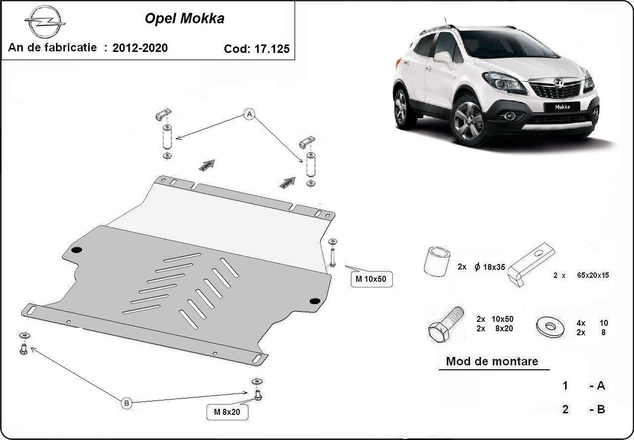 Protección de motor metálica compatible con Opel Mokka (2012-2019)