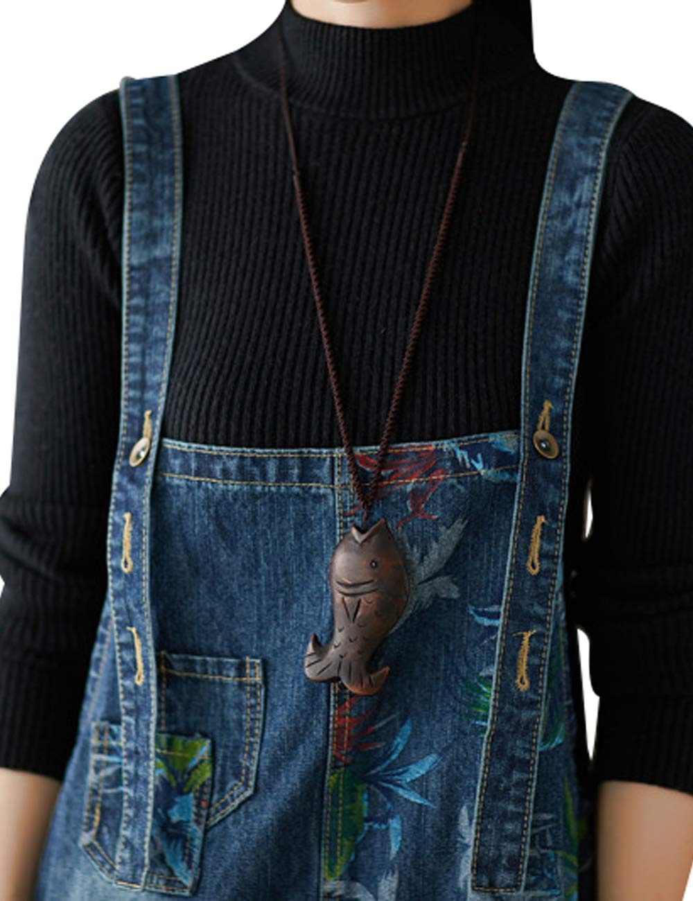 Youlee Damen Breites Bein Denim Overalls Retro Beiläufig Latzhose