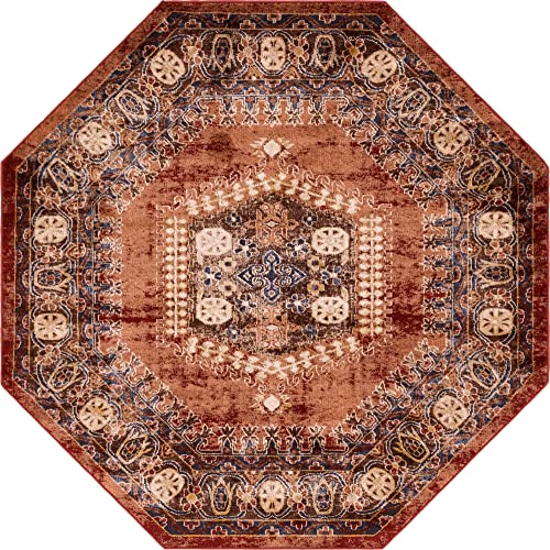 Tapete decoración Rugs.com 7 pies octágono terracota