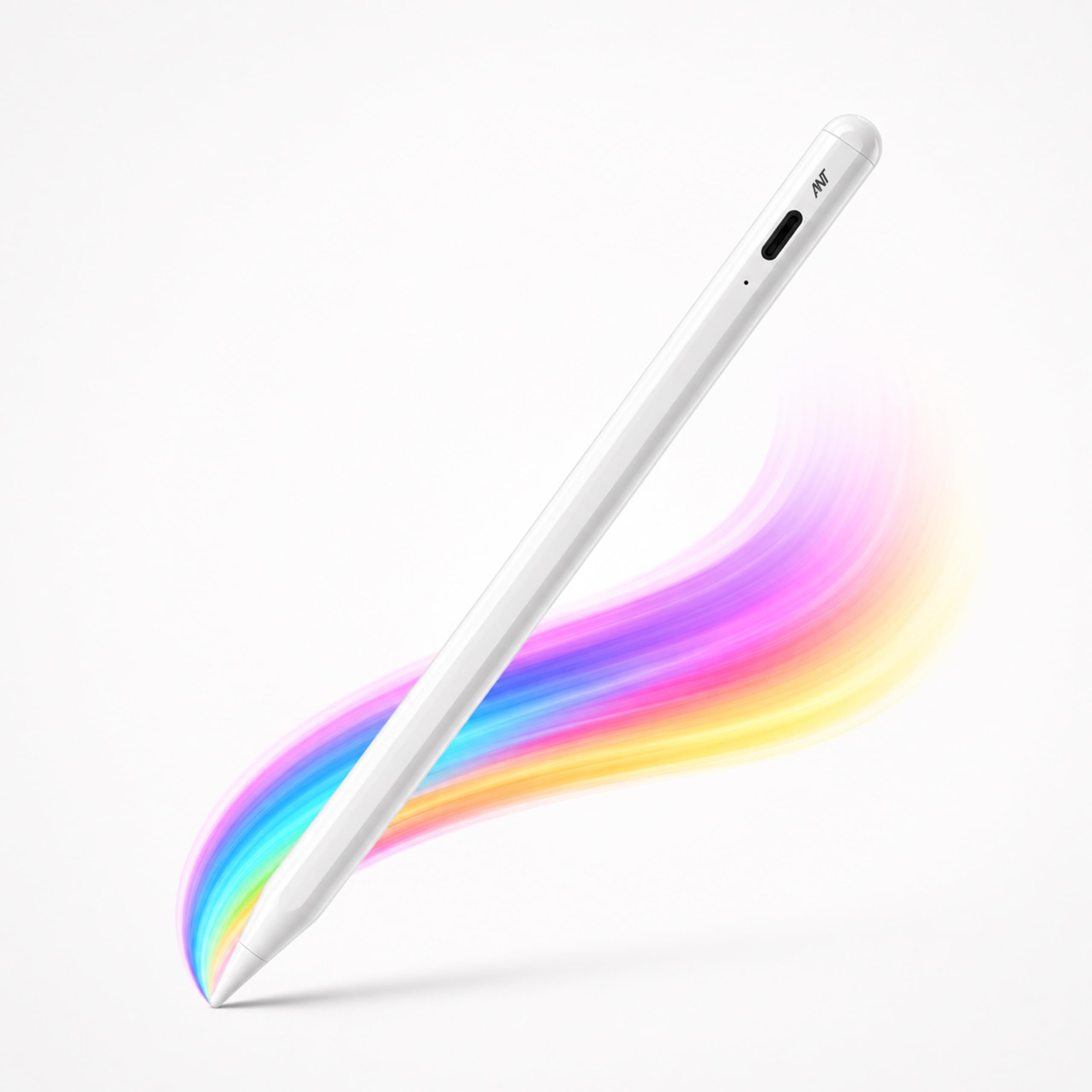 ANT META Pencil 200 Active Stylus Pen for iPad, Android Tablets & Smartphones, 1.5mm Precision POM Tip, Type-C Fast Charging, Magnetic Design, 8-10 Hours Battery for Writing & Drawing, White-image-4