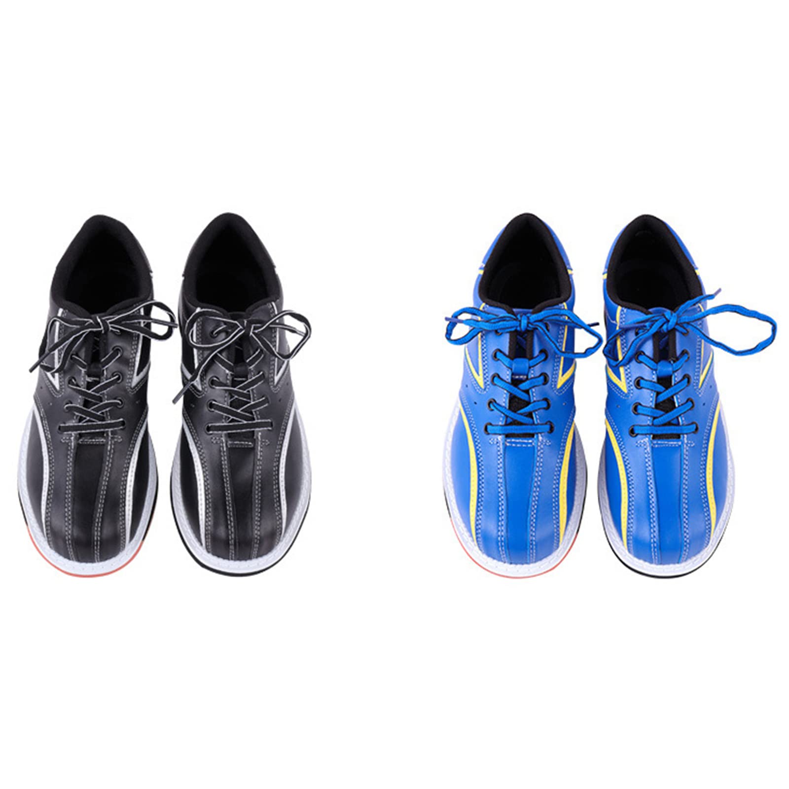 Chaussures De Bowling pour Hommes, Baskets D'entraînement De Bowling Décontractées en Cuir Souple Antidérapantes
