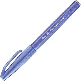 Pentel Caneta Pincel Brush Sign Pen Violeta Azulado SES15C-V2X