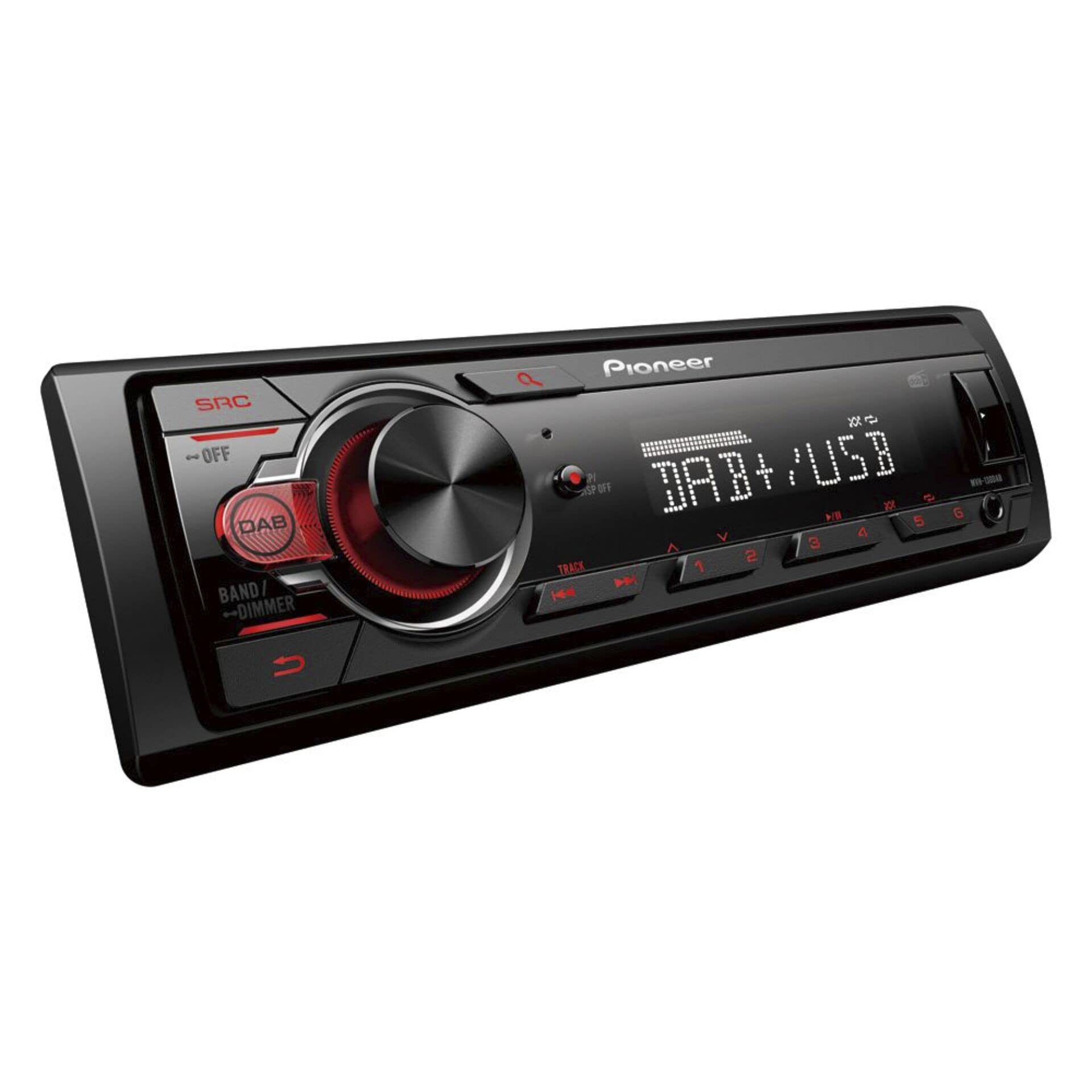 Pioneer MVH-130DAB-AN, 1-DIN-Autoradio mit RDS und DAB+, USB, AUX-Eingang, geringe Einbautiefe, inklusive DAB-Antenne