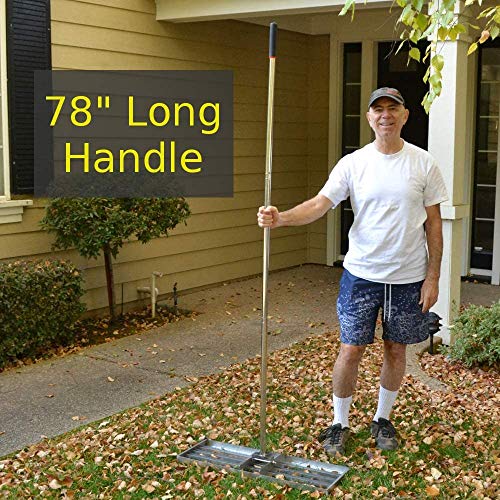 FLY HAWK Lawn Leveling rake, Garden Finishing Stainless Steel Flat Sand Crusher (6.5 FT)