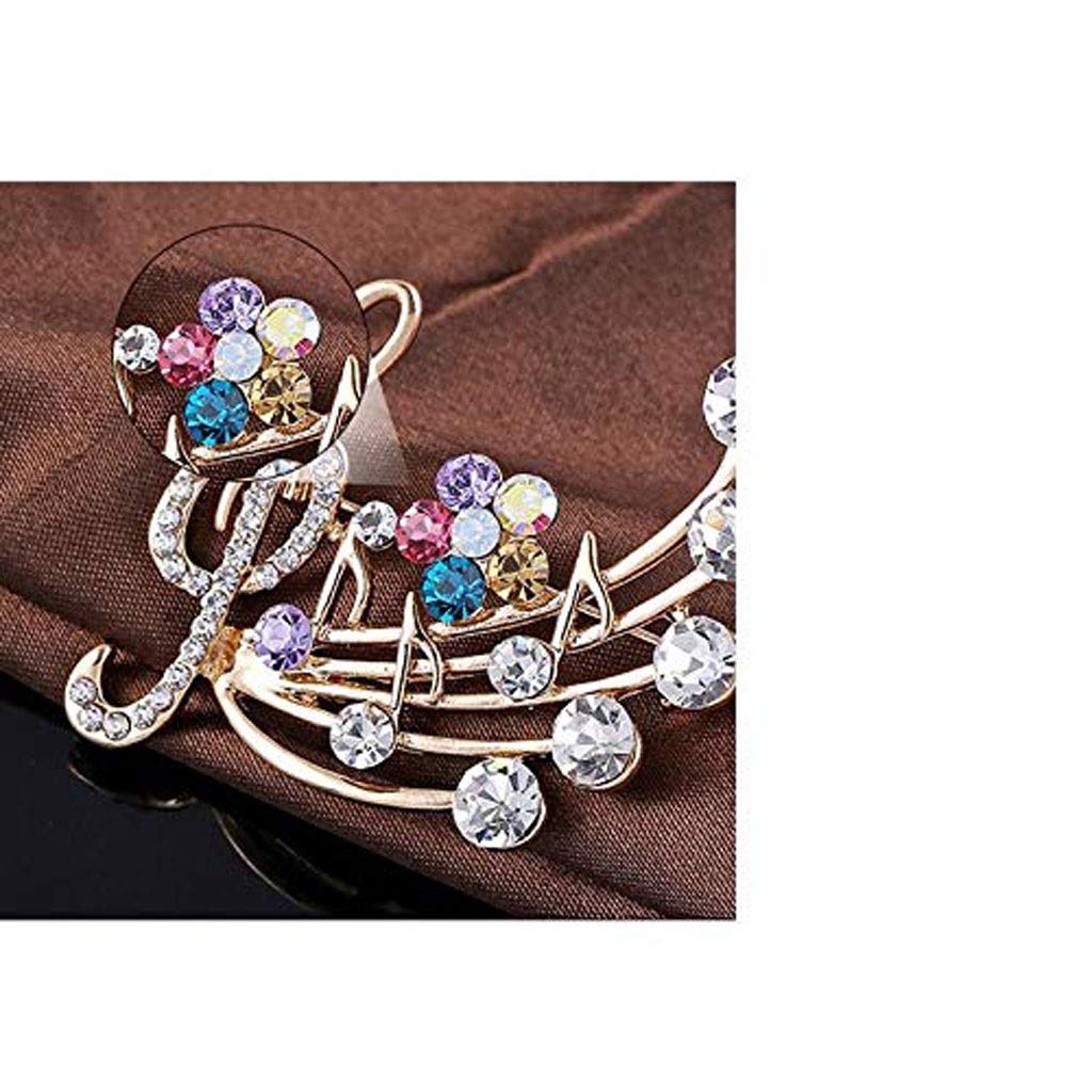 Spilla Spilla da Donna Spilla a Forma di Nota di Diamante Creativa Spilla Distintivo Spilla di Cristallo Spilla con Strass Gioielli Abito Sciarpa Scialle Clip per Ragazza