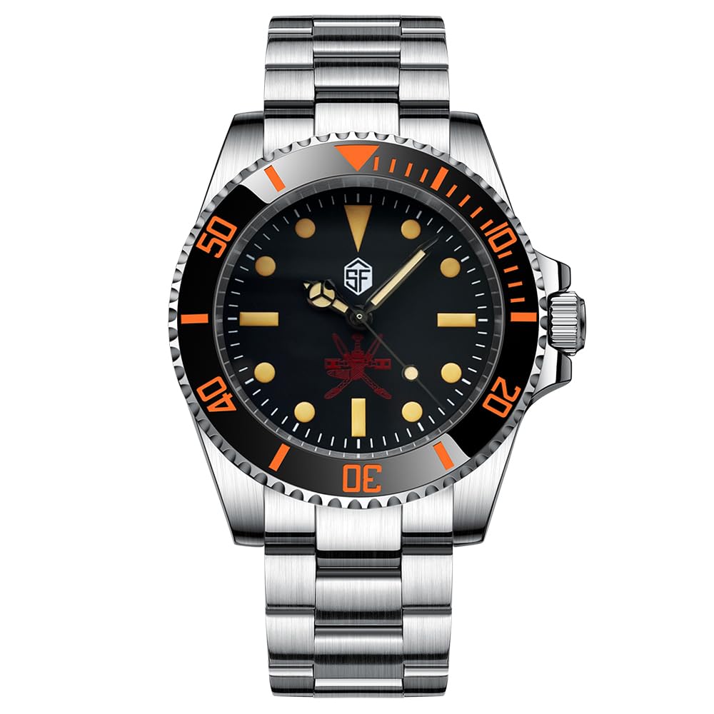 Steelflier, orologio da immersione automatico in acciaio inox, quadrante nero, movimento NH35, orologio impermeabile 30 bar