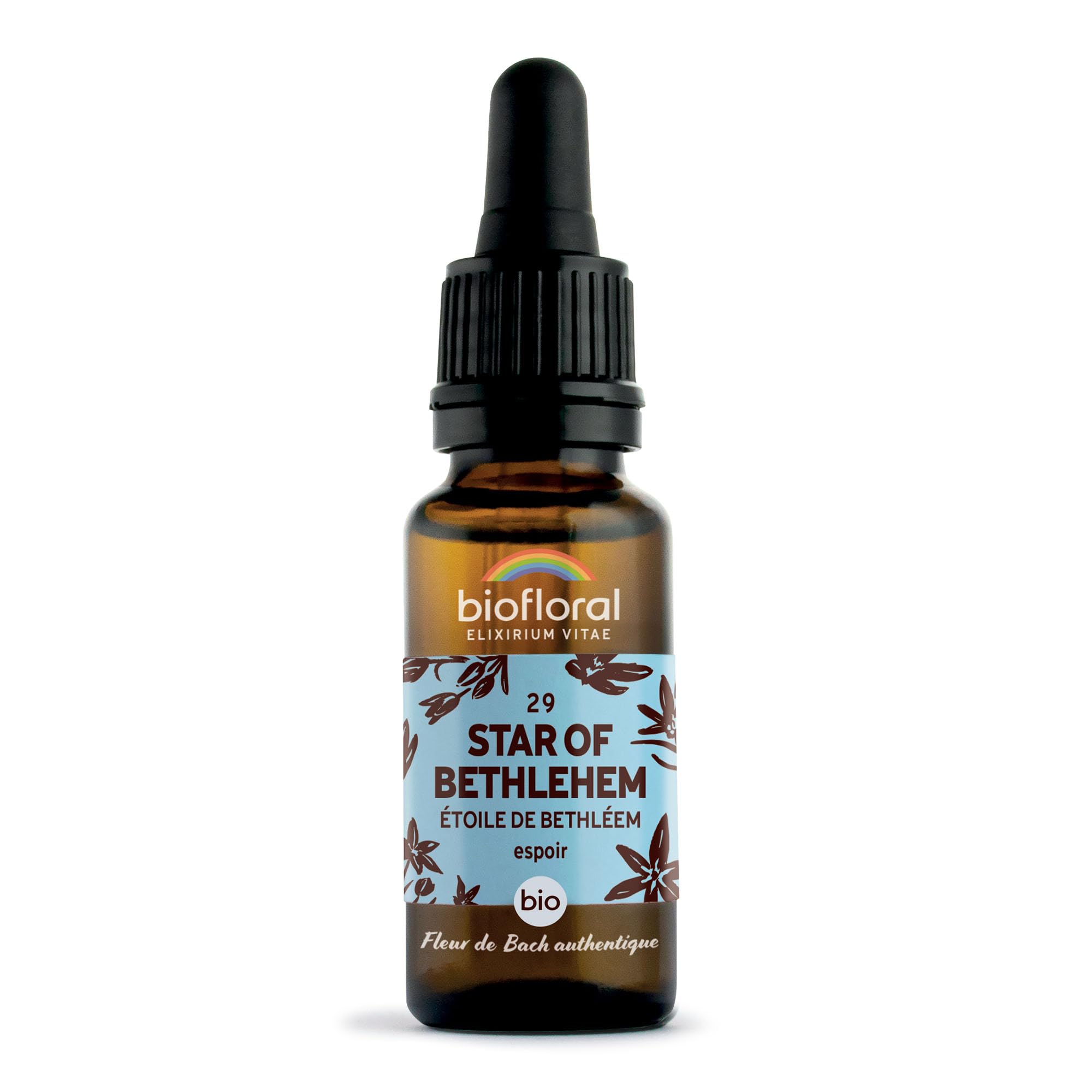 BIOFLORAL - 29 Star of Bethlehem, Estrella de Belén BIO DEMETER – Esperanza – Flor de Bach auténtica – Gotero 20 ML