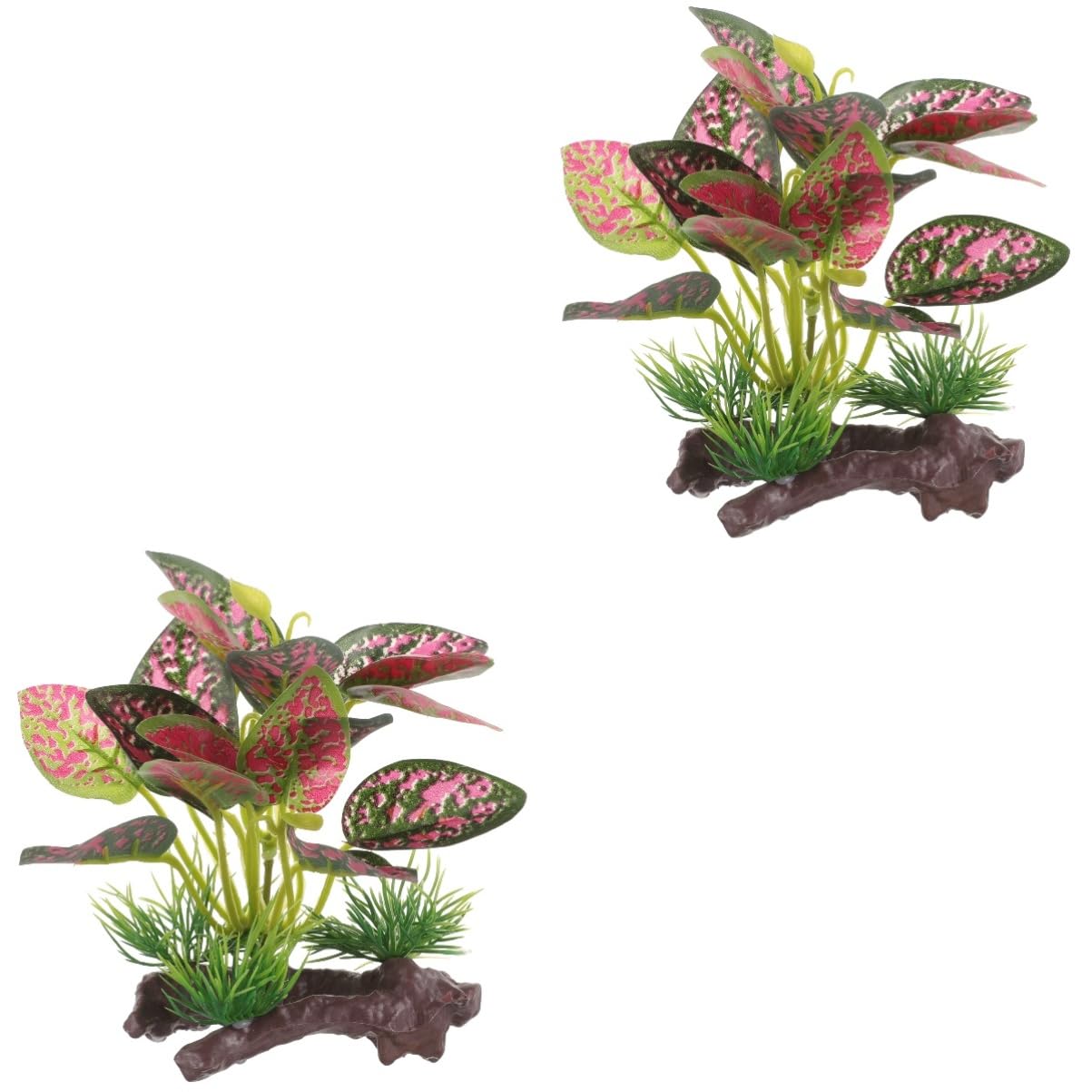POPETPOP 2 Uds Plantas De Agua Artificiales Pequeñas Plantas De Acuario Suministros De Acuario Plantas Acuáticas Artificiales Accesorios De Escritorio Plantas Artificiales Grandes Planta