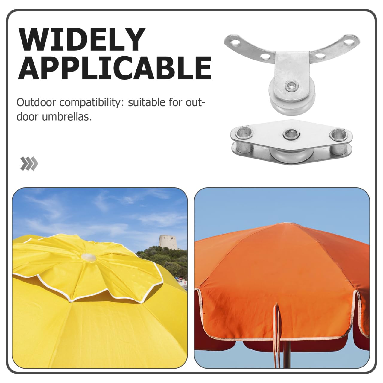 ibasenice Poulie INOX pour Parasol de Terrasse, Lot de 4 Pièces de Rechange en Acier Inoxydable | Mouvement Fluide et Silencieux, Résistantes aux Intempéries, Accessoires Durables pour Parasol Extérieur Déporté