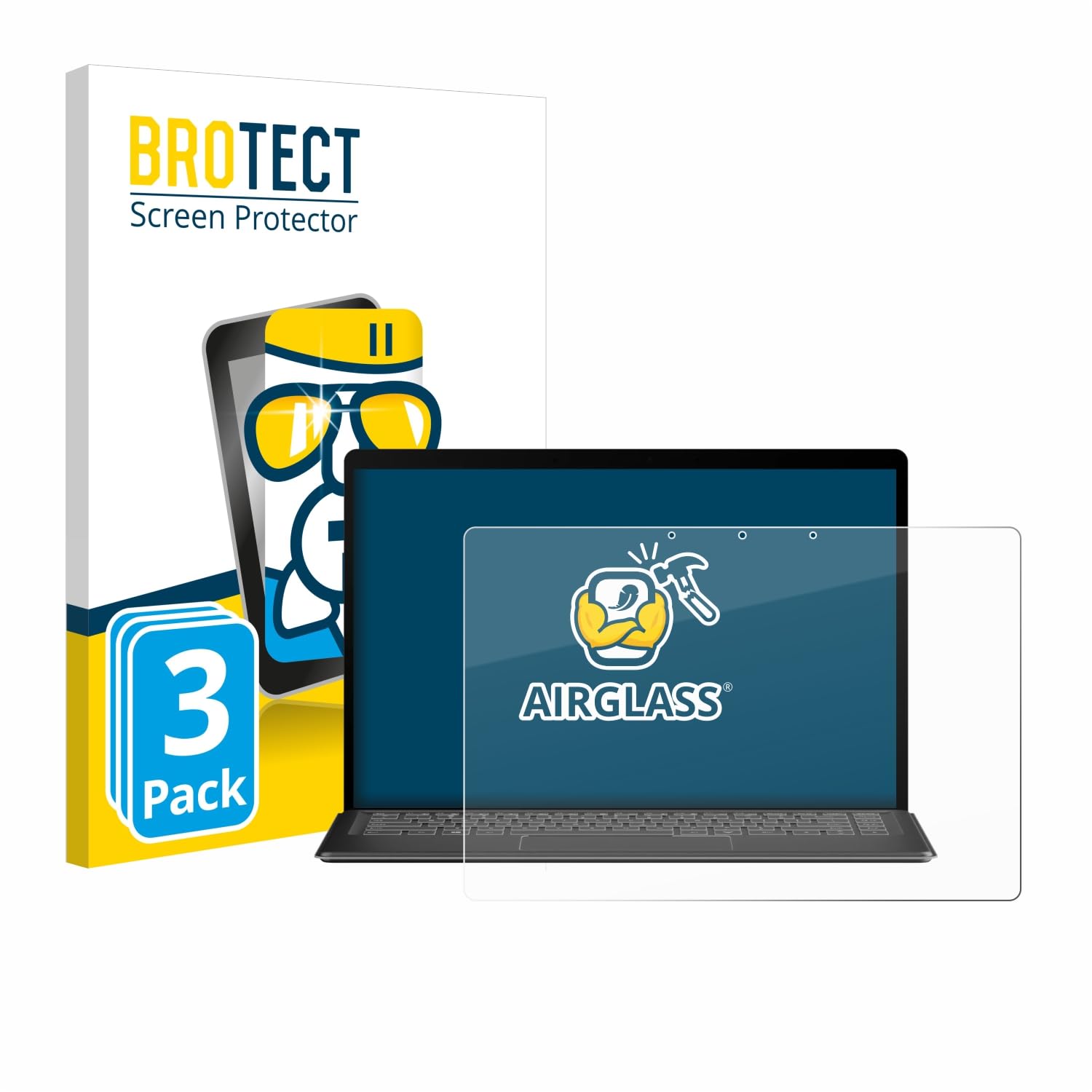 BROTECT 3 Stück Schutzglas für Minisforum V3 3-in-1 | Transparenter Displayschutz Made in Germany, Schutzfolie Panzer Folie Glas 9H Anti-Fingerprint Einfache Montage Clear