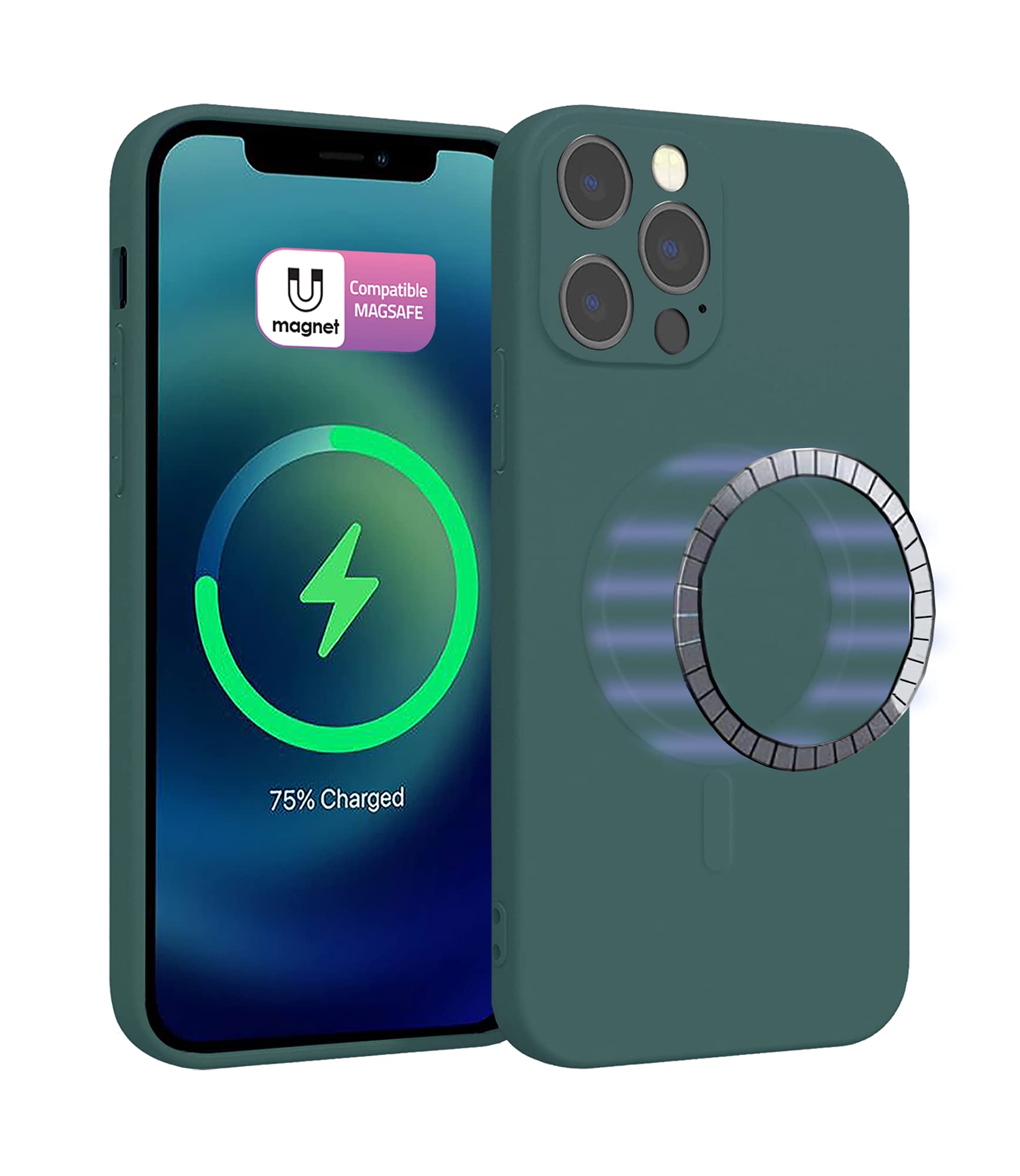 ICOVERI Funda Silicona Magnética para iPhone 13 Pro, Compatible con Magsafe, Imanes Incorporados, Prueba de Golpes, Antiarañazos, Protección cámara. Carcasa Silicona Colores (iPhone 13 Pro, Negro) — view 8