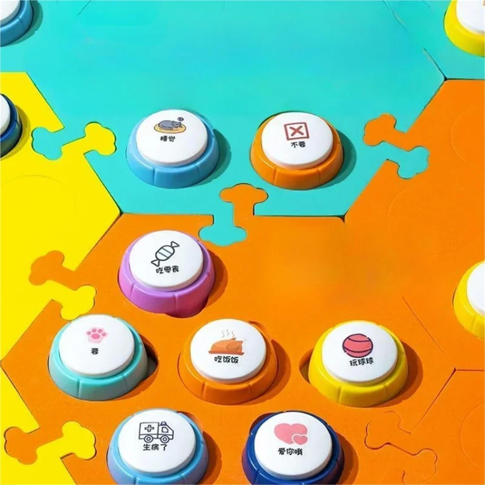 Genérico Botones de conversación for comunicación con Mascotas for Perros y Gatos: clickers Entrenamiento grabadora Voz(9pcs)