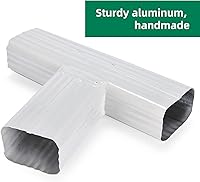 Vista 4 de VYH Gutter Y Downspout Conector 2x3 Estándar derecho Alto Brillo Blanco