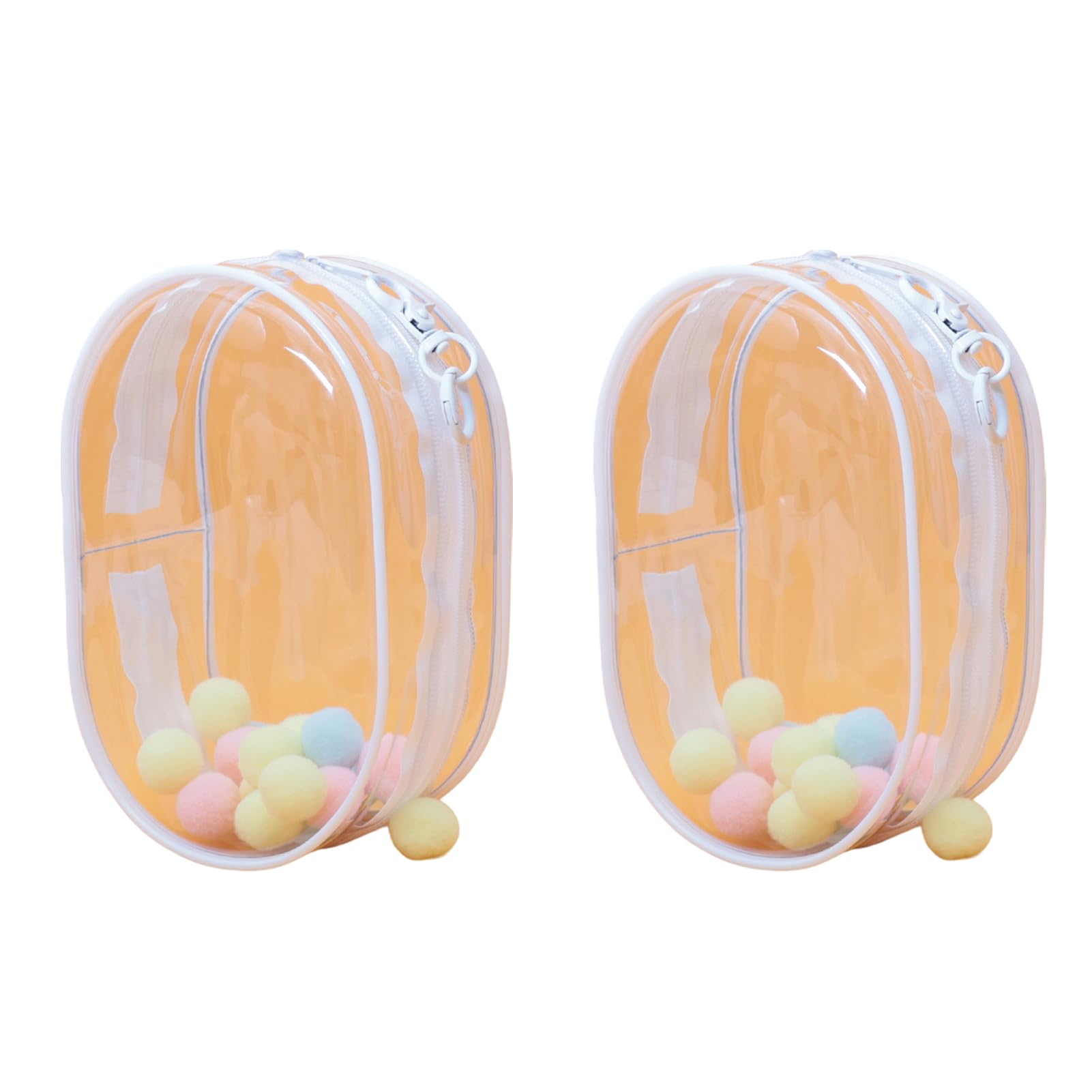 QUILSTM Figure Display Case For Entertainment Venue Collectibles Durable And Transparent Plastic Display Case Easy To Operate Clear Blind Box Storage , White , +Keyring+Pom-pom