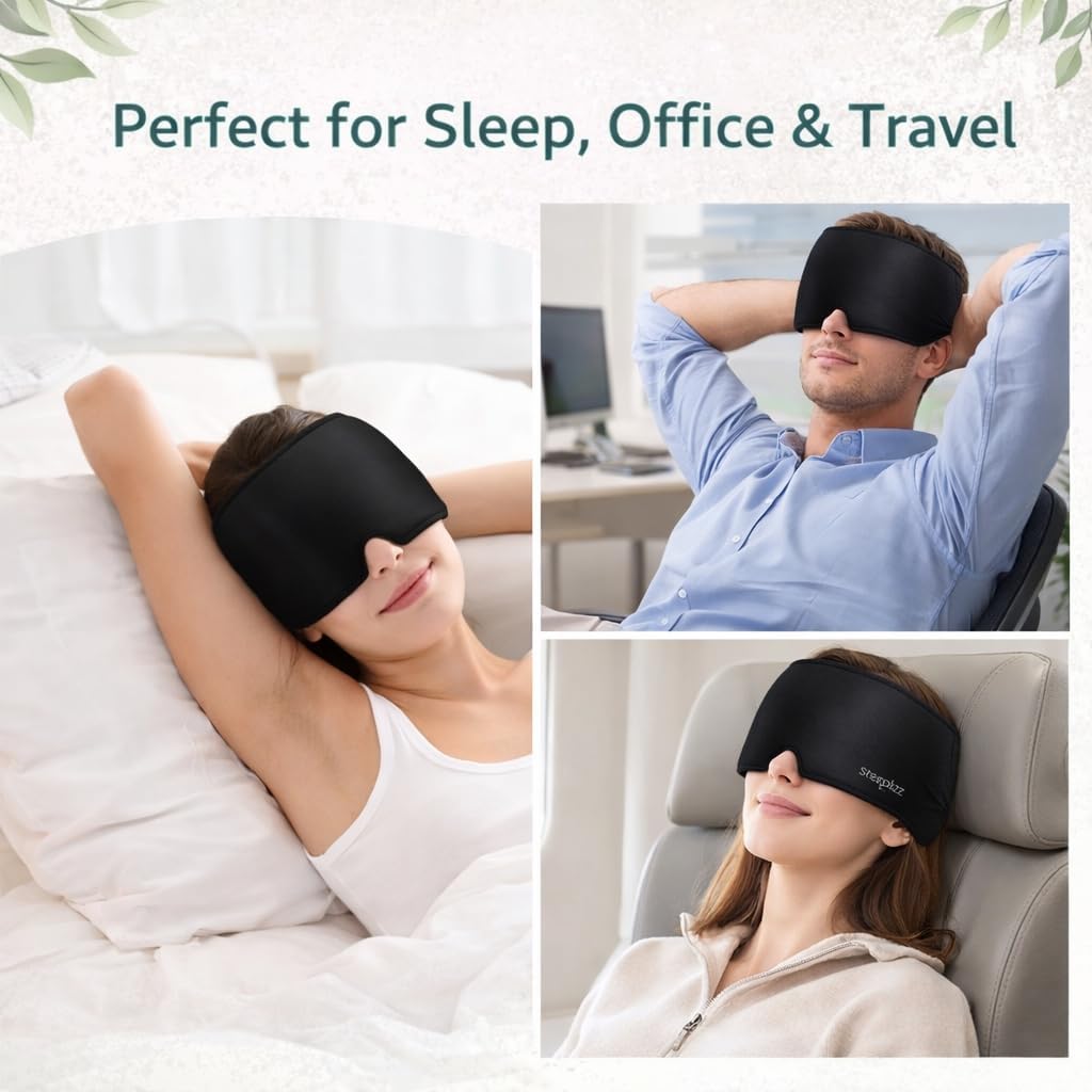 BUNDLEPRO Migraine Relief Cap - 360° Gel Ice Headache Hat for Tension & Sinus Pressure - Wearable Cold Therapy Mask for Puffy Eyes, Stress & Hangover - Form-Fitting, One Size (Black, 1-Pack) 4