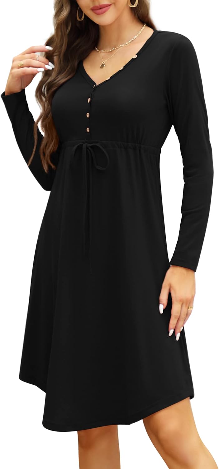 KOJOOIN V Neck Tunic Dress