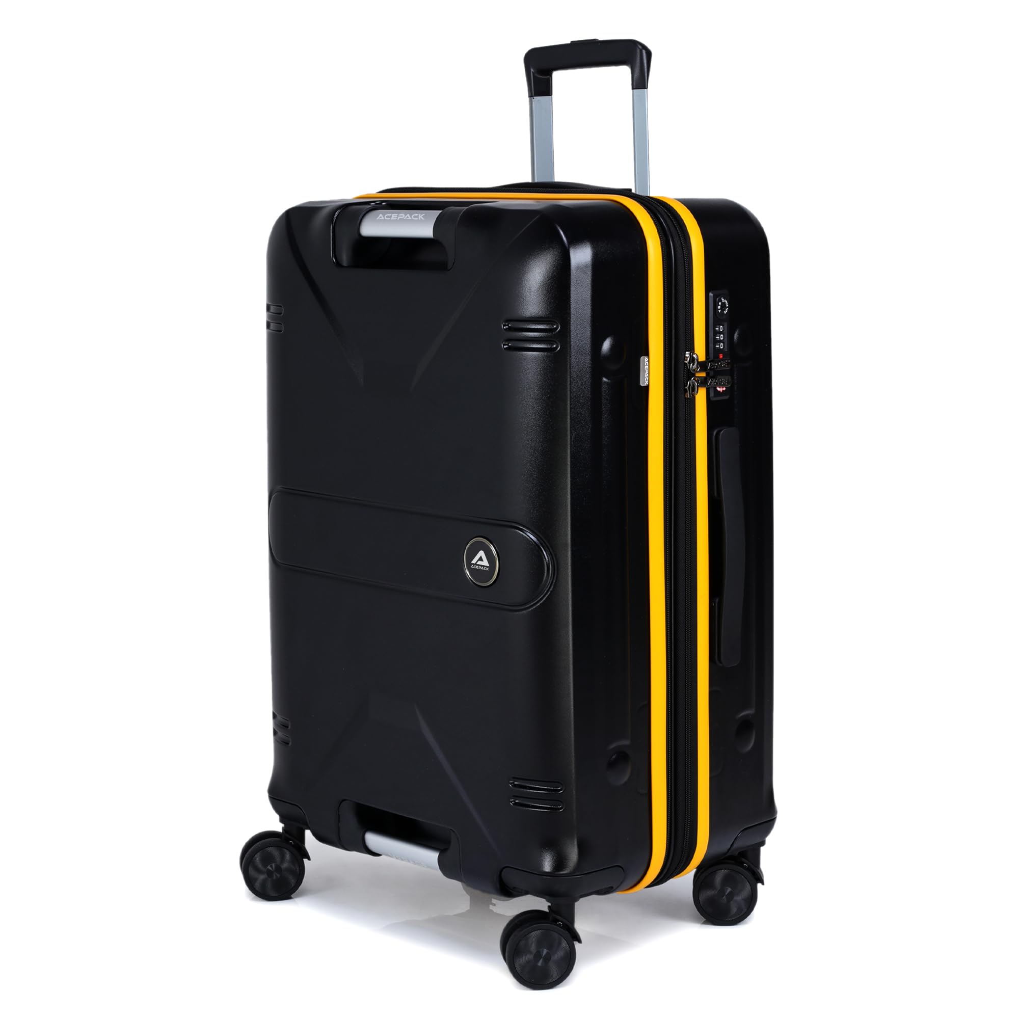 Luxe Romero Large Check-in Polycarbonate Hard Shell Luggage with TSA Lock, Lightweight Trolley Suitcase with Double Spinner Wheels, 5-Year International Warranty (28,Sunset Noir)