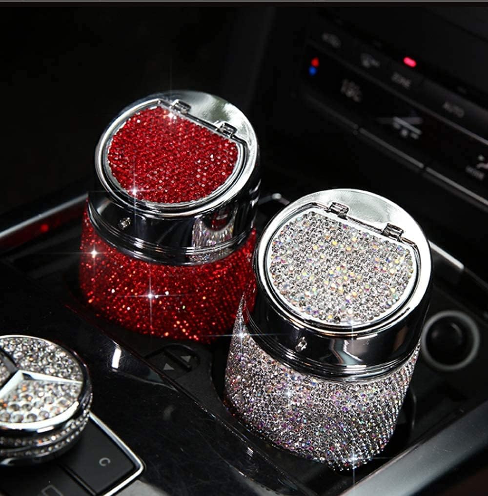 Ashtrays Car Decoration Car Car Ashtray Multi-Function Hanging Ashtray Creative Car Universal Car Inside Accessories 8X7X10.5cm(Color:White)