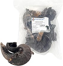 Express Pet Supplies Lamb Horn Whole (1kg Bag) | 100% Natural Air-Dried Dog Treat Chew | Long Lasting large Dogs