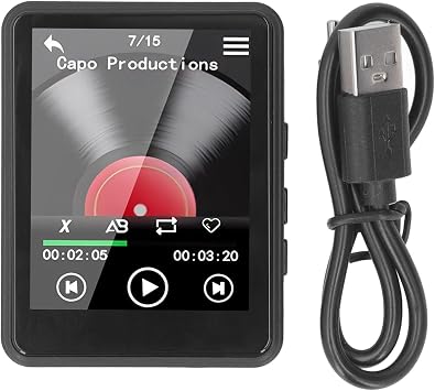 MP3 & Mp4 Player, Bluetooth 5.3, 2.4 Inch Full Touch Screen Music Player, HiFi Stereo Sound Digital Audio Player, Built-in HD Speaker, FM Radio, Recording, E-Book with 32G Memory Card