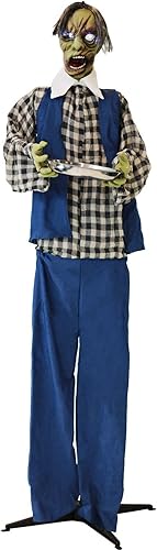 Miniatura 19 de Haunted Hill Farm - Zombie animatrónico HHZOMB-1FLSA tamaño real, color 1 Zombie de pie de 71",Víctor el zombi de 63",Camarero de pie