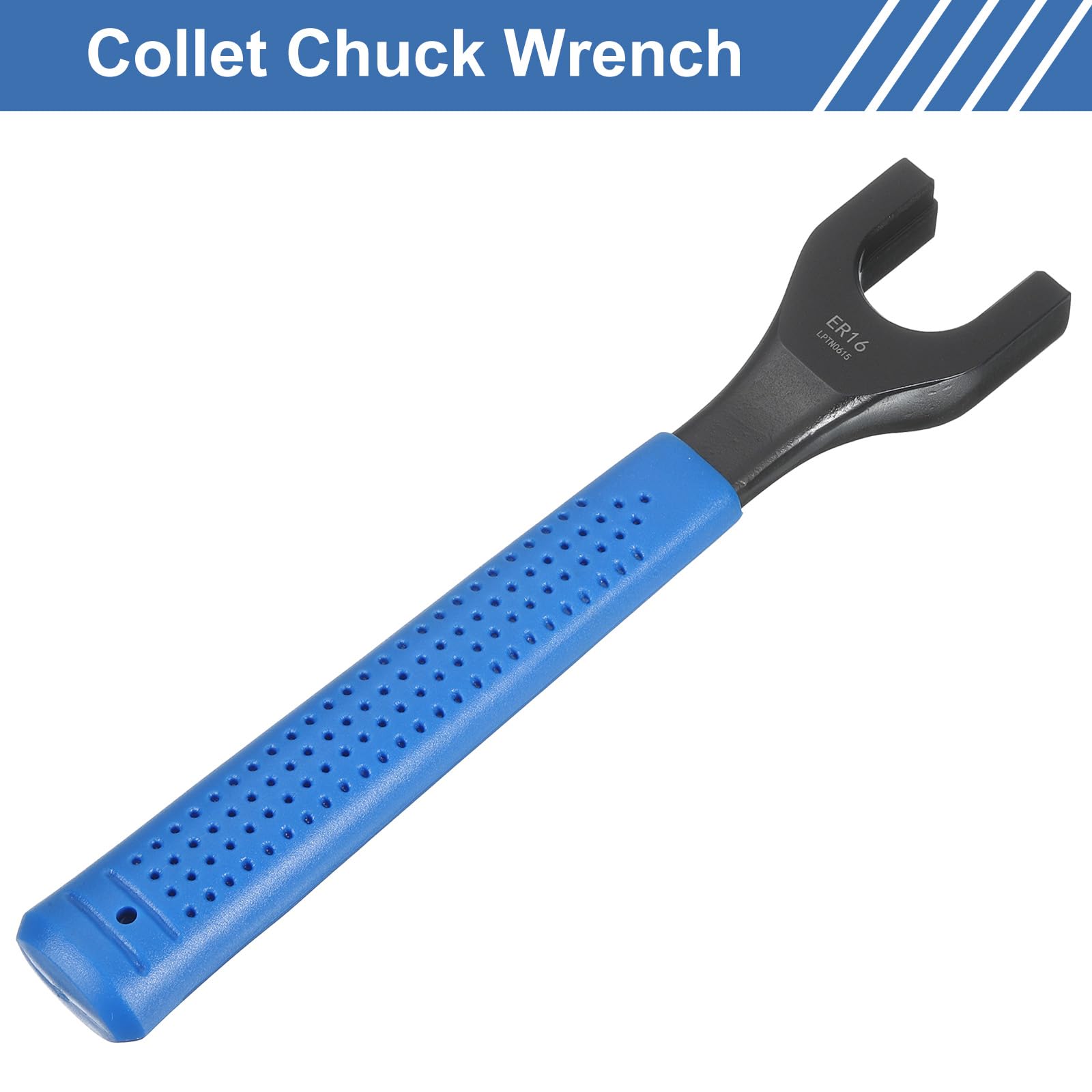 uxcell ER16 O-Type Collet Chuck Wrench Spanner 40CrV Integral Type Nut Spanner with Non-Slip Handle for Clamping Nut Milling Machine Lathe Chuck Holder Tools - Image 3