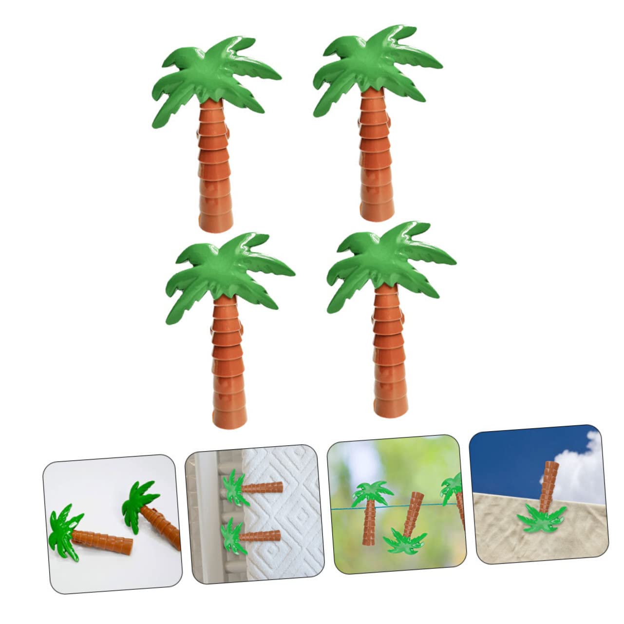ULTECHNOVO 2 Sätze Kokosnussbaum -strandclip Groß Im Freien Handtuchhalter Strandtuch Schwimmbad Strandkorb-Clips Clips Für Strandkorbhalter Strandclips Plastik 4 Stück * 2