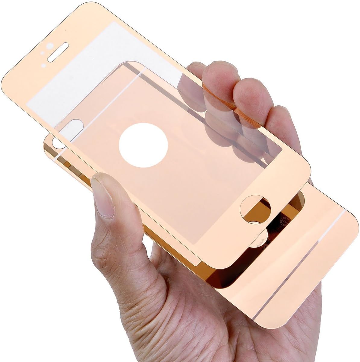 iPhone 6 6S Case-Yerwal Rose Gold Front+Back Mirror Tempered Glass Film Screen Protector Cover for iPhone 6 6S 4.7"