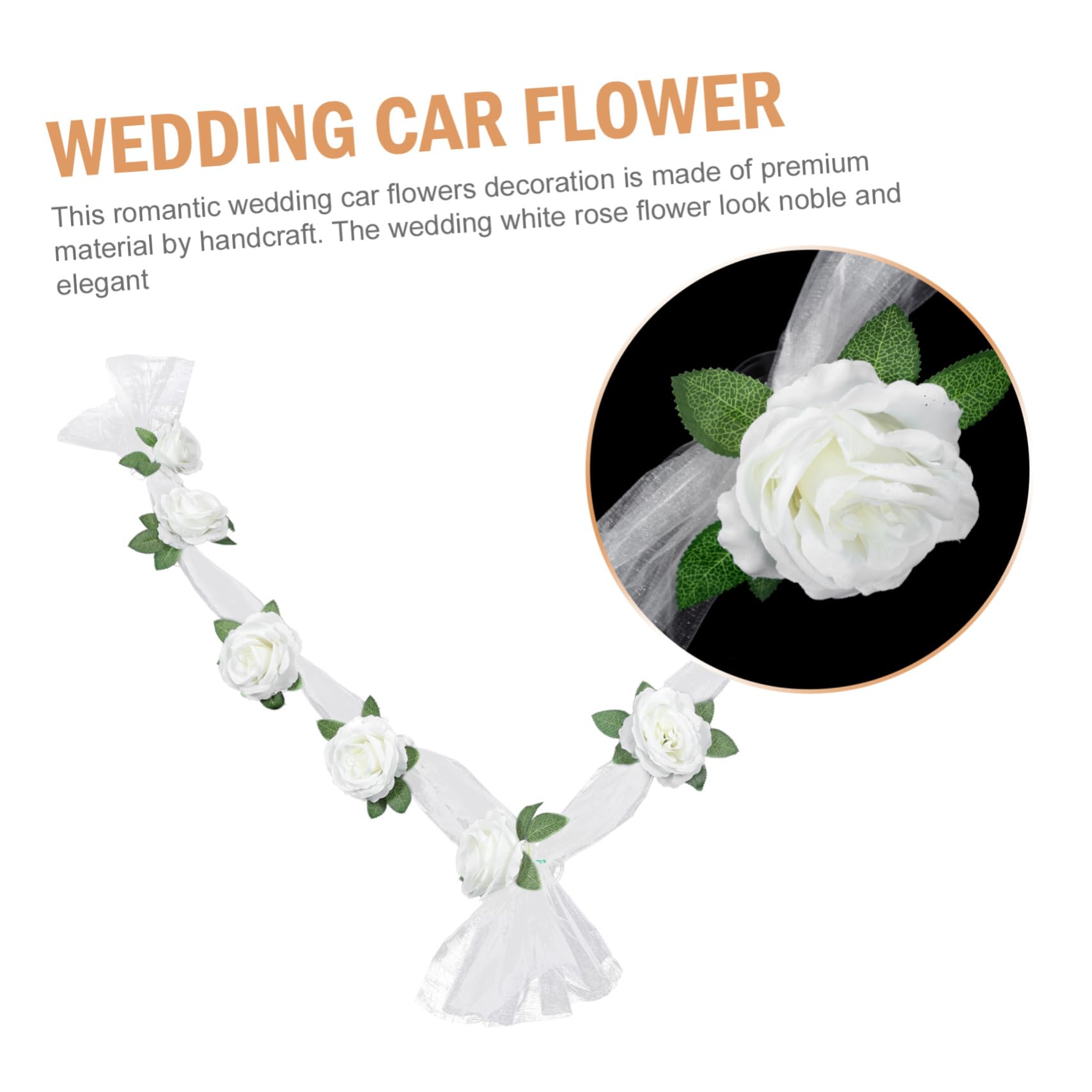 IMIKEYA 2 Sätze Hochzeit Autogürtel Boho-Hochzeitsdekoration Strauß Hochzeit werfen hochzeitsdeko für Auto Hochzeitsauto Dekoration Autodeko Rose Hochzeitsautoverzierung Hochzeitsauto Prop