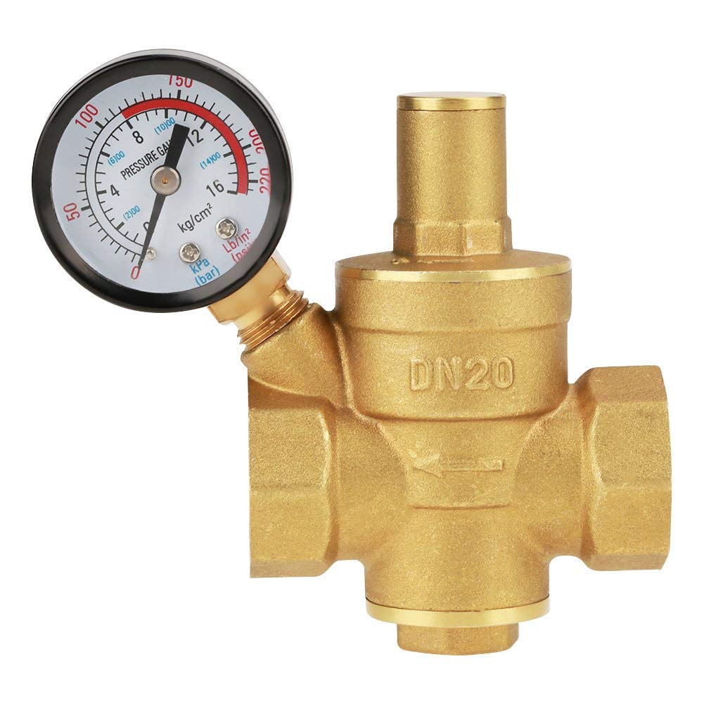DN20 Brass Pressure Reducing Valve Adjustable Table, Pneumatic Air Source Processing Components