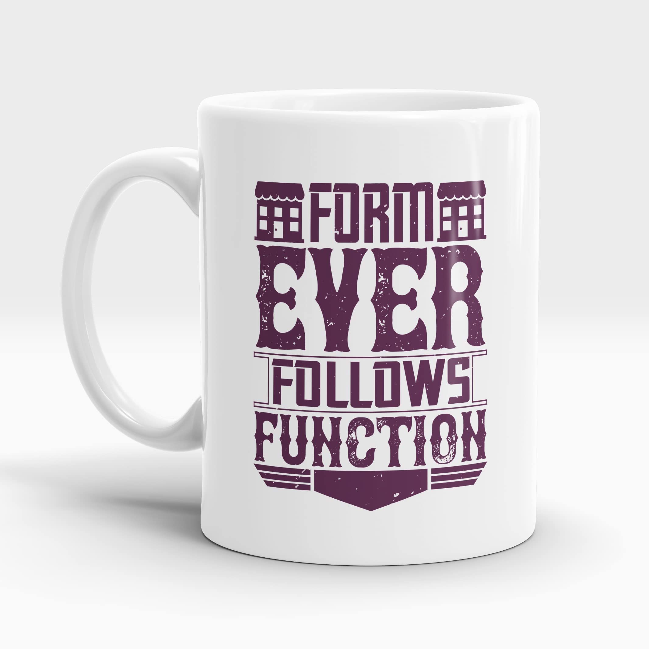 Lastwave Form Ever Follows Function, Graphic Printed 11oz Ceramic Coffee Mugs for Architect