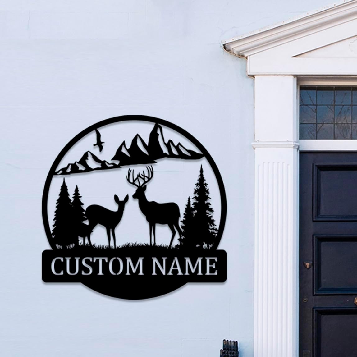 Personalized Outdoor Metal Deer Sign, Personalized Metal Family Name Wall Art Decor, Last Name Signs, Presents for Farmer, Cottage Decor, Cabin Decor