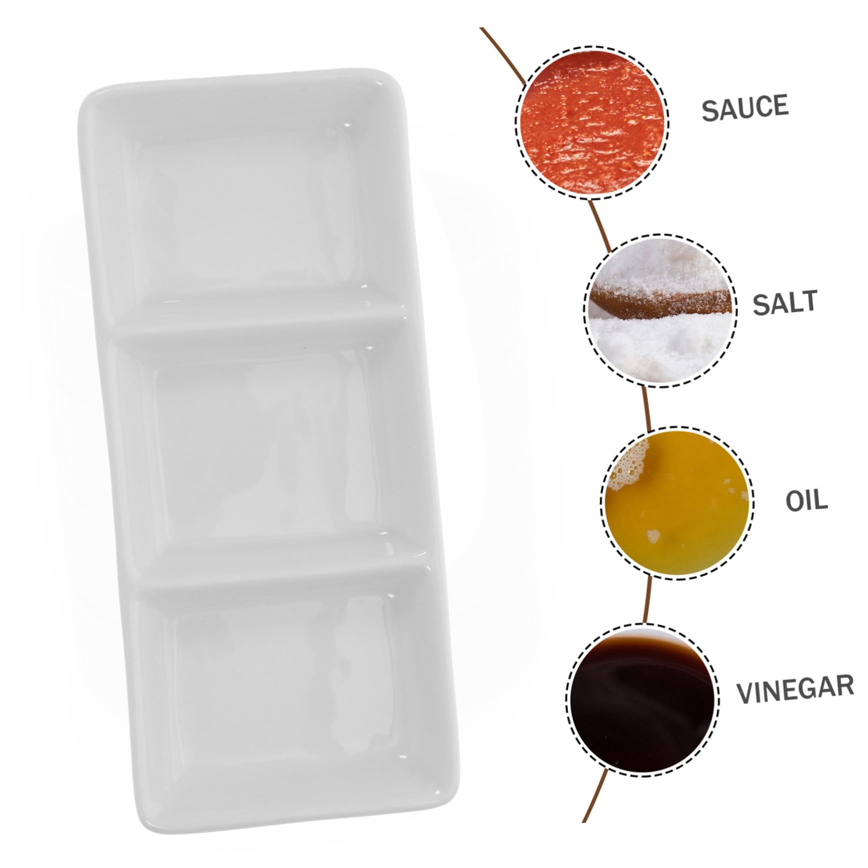 5 Stück Teiliges Keramik Saucenschälchen mit Fächern Kleines Dip Schälchen für Sojasauce Senf und Essig Vielseitige Gewürzschalen für Familie Restaurant und Buffet